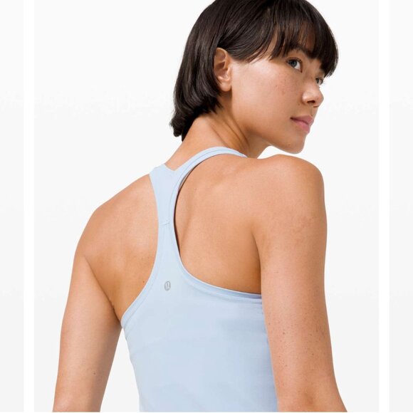 Lululemon Cool Racerback II *Nulu Tank Blue Linen Women's Size 6* Workout - Picture 5 of 12